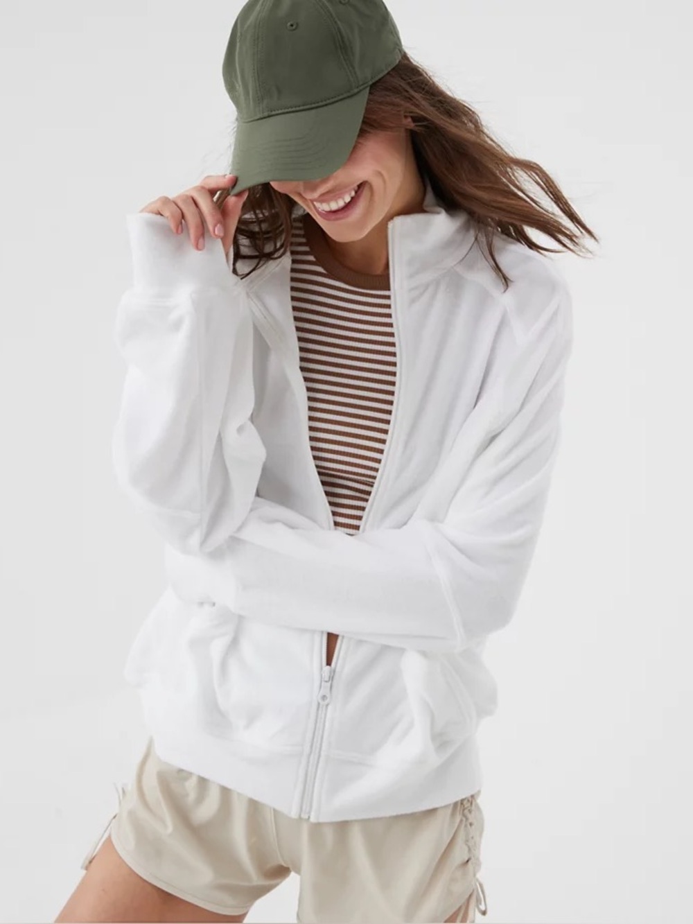 OFFLINE By Aerie Towel Terry Full Zip Sweatshirt Large Like New